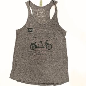 Fort Collins Is Fun Tandem Bike Screen Print Graphic Tank Top